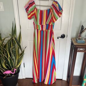 Sugarlips Colorful Striped Maxi Dress